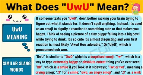 uwu , also stylized UwU, is an <a href=